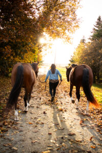 Chantal, Liza, and Bobby walking into the sunset.