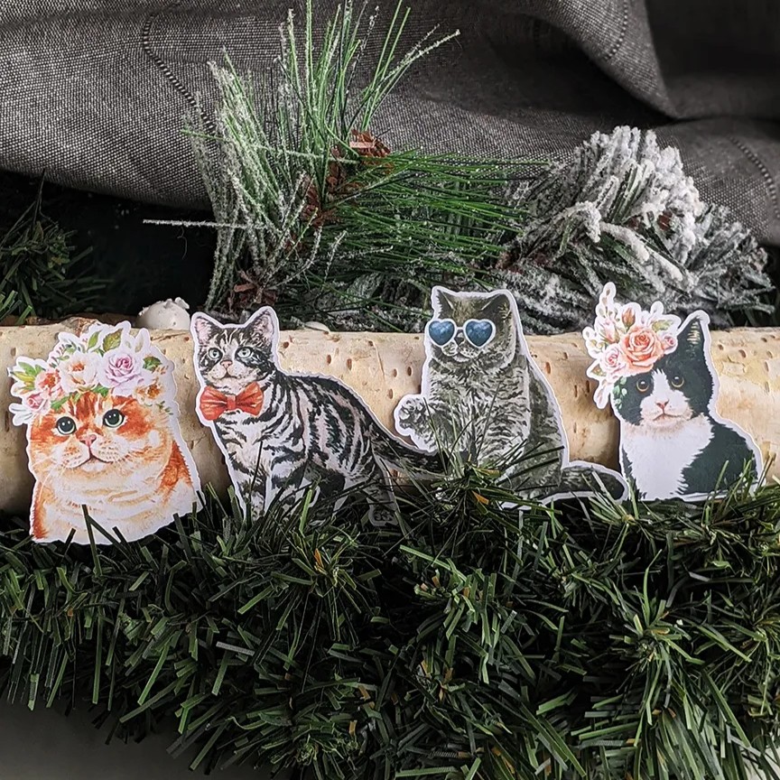 Four cat stickers.